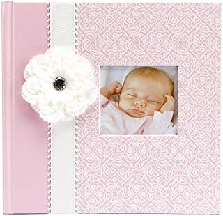 C.R. Gibson Pink Photo Album Baby Book for Girls, 10.4 x 9.7 x
