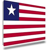 TRIOSK Kühlschrankmagnete Länderflaggen Magnet Flagge Liberia Länder Reise Souvenir Geschenk für Reiselustige Frauen Männer Weltenbummler Kühlschrank stark eckig groß 85x55 mm