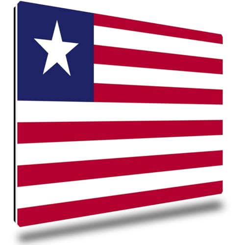 TRIOSK Kühlschrankmagnete Länderflaggen Magnet Flagge Liberia Länder Reise Souvenir Geschenk für Reiselustige Frauen Männer Weltenbummler Kühlschrank stark eckig groß 85x55 mm