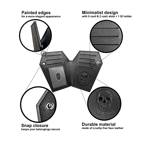 Lazy Skull Coffin Wallet – Spooky Gothic Wallet – Slim Skull Wallet for Women and Men – Witchy Goth accessory4