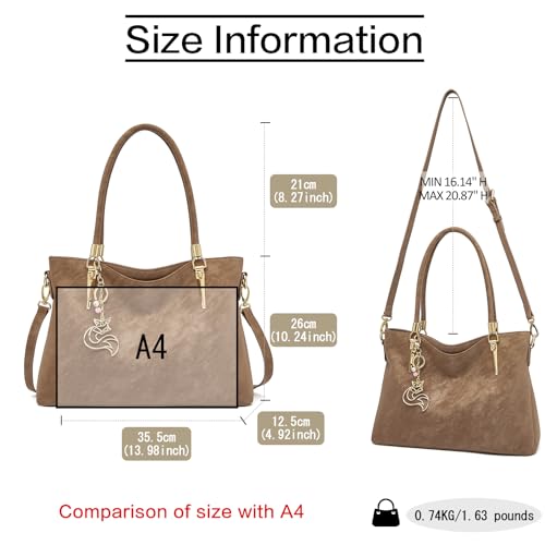 Image of FOXLOVER Soft Genuine Leather Medium Purses for Women Tote Bag Handbags with Top-handles Shoulder Satchel Purse