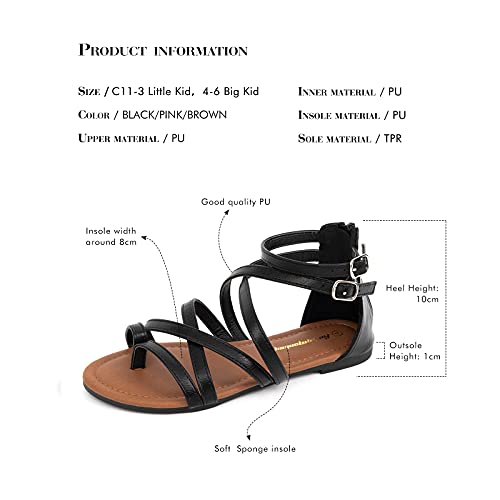 Image of FUNKYMONKEY Girls Gladiator Strap Sandals Flat Thong Cross Strappy Sandals