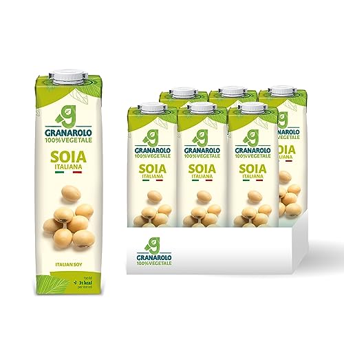 Granarolo, Bevanda di Soia da 1 Litro, 6 Confezioni di Bevanda Vegetale UHT a Base di Soia, 100% Made in Italy, Alto Contenuto di Proteine, Senza Zuccheri Aggiunti, Senza Lattosio