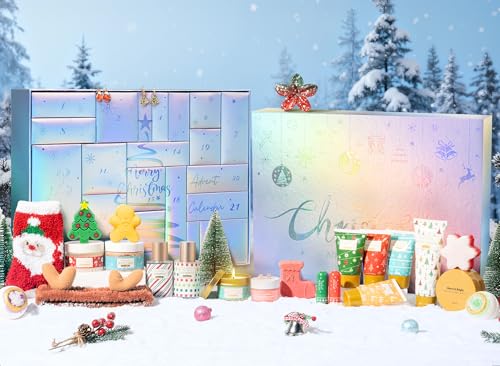 Spa Gifts for Women Bath Gift Set, 24 Pc Vanilla Coconut Luxury Bath Sets, Relaxing Spa Care Package Self Care Box Thank You Christmas Gifts for Women Mom Teen Girl Sister Friend Her Wife Girlfriend