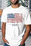 CQF American Flag Shirts for Men USA 4th of July T-Shirt Memorial Day Patriotic Tee Tops