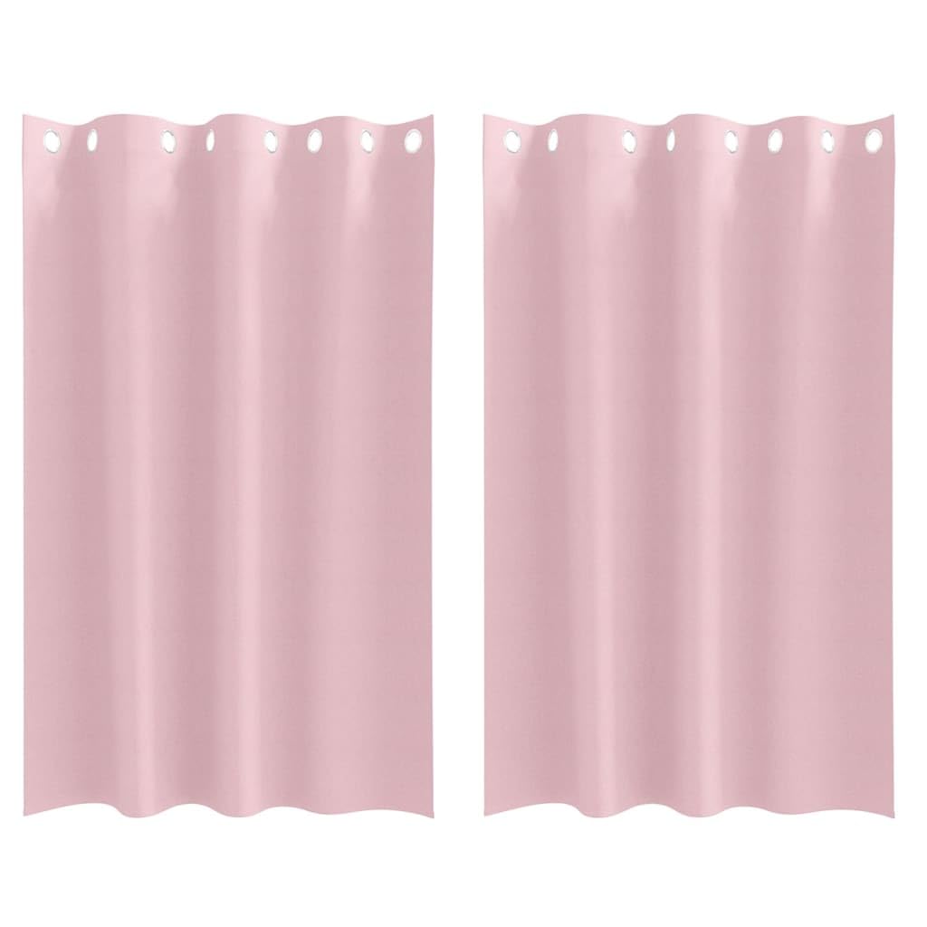 Rideaux occultants rose bébé 175x140 cm en polyester avec anneaux pour chambre