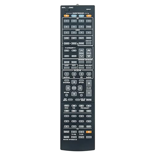 Télécommande de rechange RAV346 WT92820US pour récepteur AV Yamaha RX-A1000 et RX-V1067