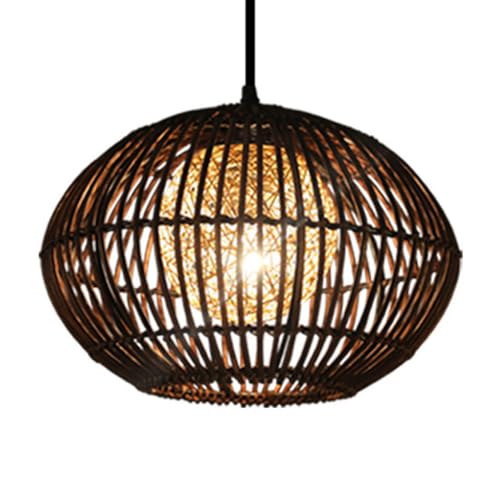 Lustre créatif globe de ferme en rotin marron de haute qualité pour salle à manger