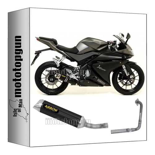 Escape Arrow de aluminio negro para moto deportiva Yamaha YZF R125 2017 2018