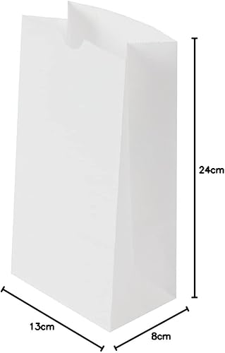 Vista 531 de Restaurantware Bag Tek - Bolsas de almuerzo desechables de 2 libras, 100 bolsas resistentes para llevar, parte inferior plana, ideal para Blanco