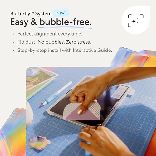 Image of Paperlike 3 Screen Protector (2x) for iPad Air 13 inch (M4 / M3 / M2) & iPad Pro 13 inch (M5 / M4) - True Paper-Feel, Bubble-Free Install (Butterfly), Protects Pencil Tip