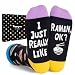 HAPPYPOP Ramen Gifts for Women Men - Ramen Socks, Noodle Pasta Spaghetti Socks for Food Lovers