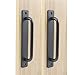 Ulifestar 2 Pack Rustic Barn Door Handles, 7 inch Aluminium Alloy Modern Handles for Sliding Door Kitchen Cabinet Shed with Mounting Screws Black