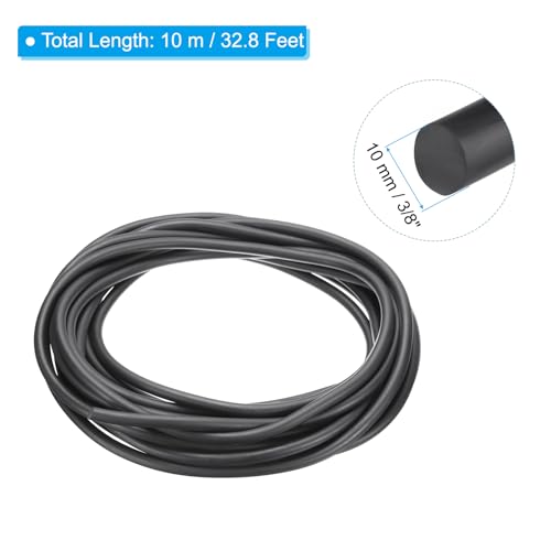 Image of PATIKIL 3 /8 Inch x 32.8 Feet Backer Rod, Hard Solid Nitrile Rubber Rope Caulk Crack Gaps Joint Filler Weather Stripping for Home Construction, Industrial Equipment Gasket DIY,Black