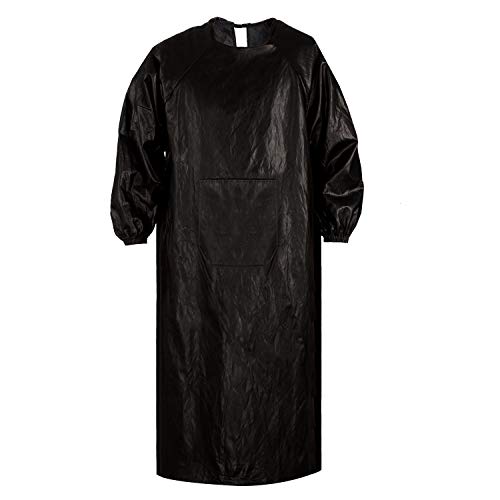 Elezay Leather Apron Waterproof Extra Long Apron With Sleeve Black #TOP20