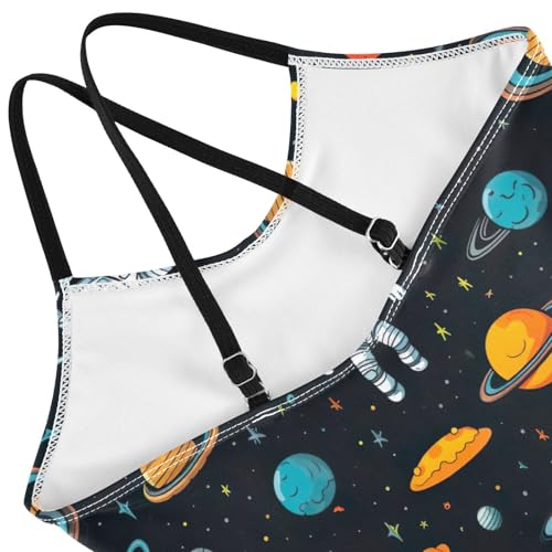 Space Planet Astronaut Girls One Piece Swimsuit Beach Swimwear 208538454