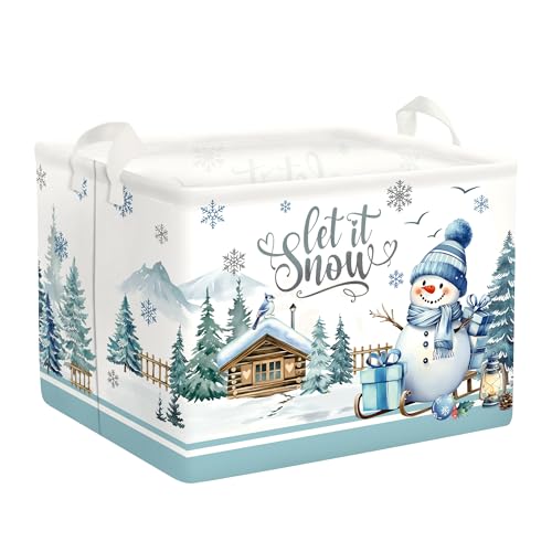HUUMONSS Snowman Christmas Gift Basket Christmas Tree Shelf Toy Storage