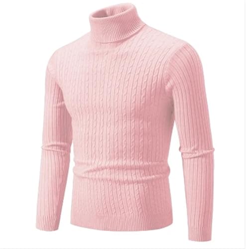 Men's High Neck Sweater Solid Pullover Knitted Warm Casual Turtleneck Sweatwear Winter Outdoor Tops4