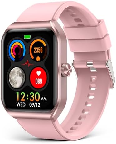 Smart Watch for Women, 1.91″ HD Touch Screen Smartwatch with 100+ Sports, Blood Pressure, Heart Rate, Blood Oxygen, Sleep Monitor, IP68 Waterproof Fitness Tracker Compatible with Android iOS iPhone