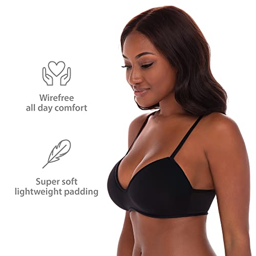 Image of 4 Pack Wirefree Bra - Women's Flexible Soft Foam Wireless No Wire Soft Pad T Shirt Bra Value Pack