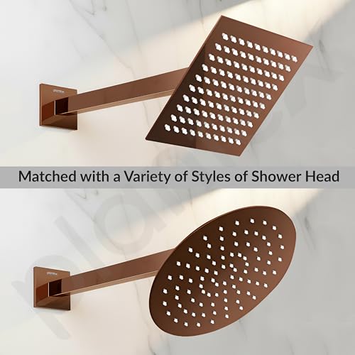 Image of Plantex 14-Inch Shower Arm for Overhead Shower /Stainless Steel Shower Pipe /Wall Mount Bathroom Fitting with -Inch Thread - Pack of 1 (PVD Rose Gold)