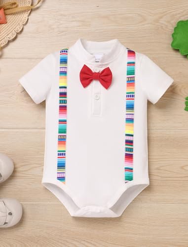 OBEEII Toddler Baby Boys Clothes Set Mexican Short Sleeve Button Down Shirt + Shorts Cinco de mayo Fiesta 2 Pieces Outfits3