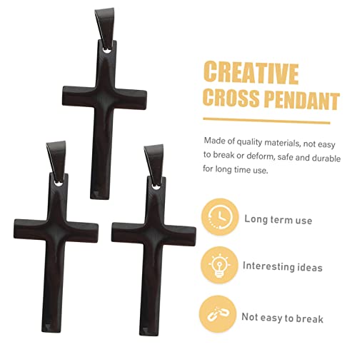 BESTOYARD 6 Pçs Pingente De Cruz Preto Brincos De Halloween Colar De Aço Inoxidável Charme Pulseiras