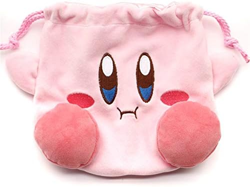 Lopbraa Star Plush Pink Drawstring Plushie Kawaii Bag Travel Purse Makeup Cosmetic Storage Bags Organizer (Style One)