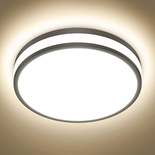 Onforu LED Deckenleuchte Flach, 18W 1800LM Deckenlampe, Augenschutz 4000K Neutralweiß IP54 Wasserdicht für Küche Wohnzimmer Badezimmer Schlafzimmer Cover