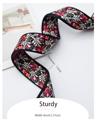 Image of Embroidered Purse Straps Replacement Crossbody Wide Adjustable Bag Straps | Thick Purse Strap for Crossbody Bags,Extra Long Strap,Cross Body Straps for Handbags,Bag Straps for Tote Bags,Shoulder Straps
