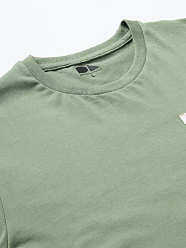 Image of Dennis Lingo Men's Poly Cotton Regular Fit Solid with Printed Patch Pocket Half Sleeve Round Neck T-Shirt