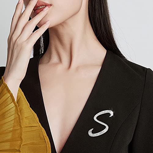 Image of Letter Brooch Pins, Alloy Lapel Pin Gold and Silver for Women, Girls, Men