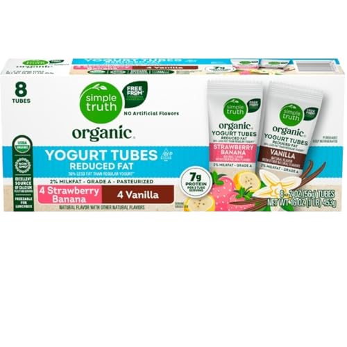 Organic Reduced Fat Yogurt Tubes, Strawberry Banana & Vanilla Variety