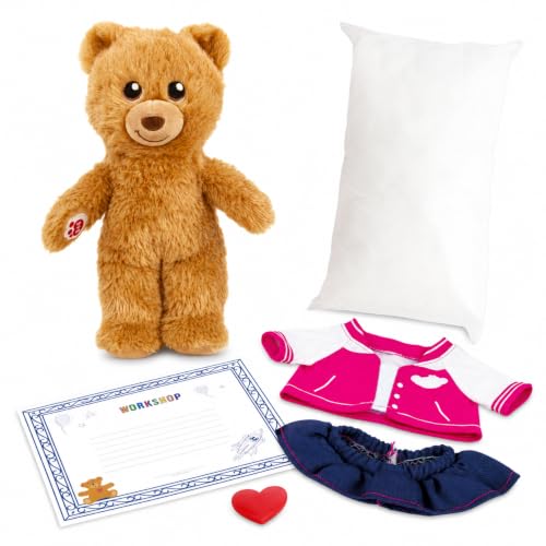 Casdon Build-A-Bear Workshop Mini Bear Friend & Outfit Pack - 9 Inch (22.9cm) Mini Bear - Stuff Dress & Cuddle - Compatible with Stuffing Station - Ages 3+