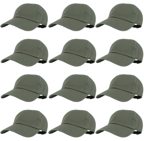 Image of Gelante Baseball Caps Hats 100% Cotton Plain Blank Adjustable Size Wholesale Bulk of 12 Pack