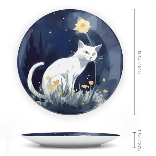 Plato decorativo de porcelana Bone China blanco 6 pulgadas miniatura 2