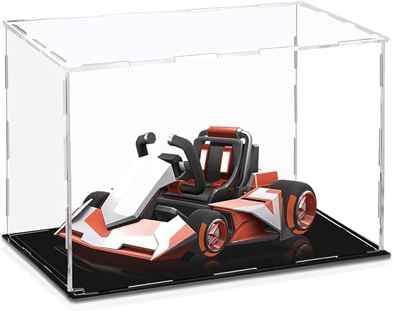 Image of RAPAL Clear Acrylic Display Case, 12 x 6 x 10 inch Self Assemble Small Display Box Stand with Black Base, Dustproof Protection Showcase for Collectibles Memorabilia Figurines