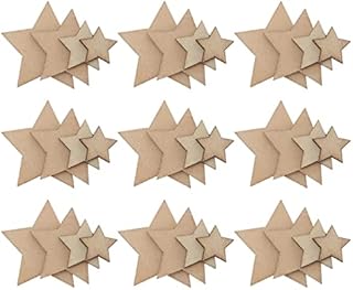 100pcs Wooden Star Slices Mini DIY Blank Wooden Craft Ornaments Unfinished Pieces Wedding Party Crafts Making Scrapbook Decoration