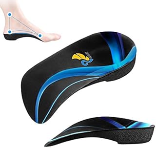 3/4 Arch Support Insoles for Women/Men,QBK Orthotics Shoe Insoles High Arch Supports Shoe Insoles for Plantar Fasciitis, Flat Feet, Over-Pronation,Height Increase Insoles, Heel Cushion Inserts,M