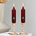 NJAO HOO Burgundy Short Taper Candle 5 Inch Christmas Candlesticks Red Unscented Dripless for Home Dinner Decor Halloween Party, 4 Pack