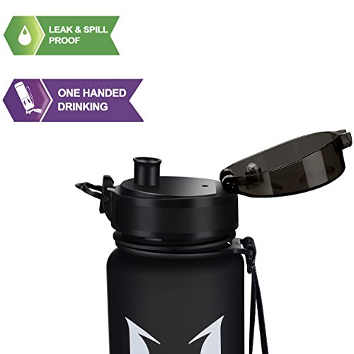 Super Sparrow Sports Water Bottle - 350ml-500ml-1000ml - Non-Toxic BPA Free & Eco-Friendly Tritan Co-Polyester Plastic - Fast Water Flow, Flip Top, Opens with 1-Click - (Black, 750ml-25oz)