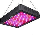 Niello Doppelschalter Serie 1500W LED Pflanzenlampe Vollspektrum LED Grow Light Wachsen Lampe für Zimmerpflanzen mit Einstellbarem Seil Thermometer-1500W(150pcs 10W LED)