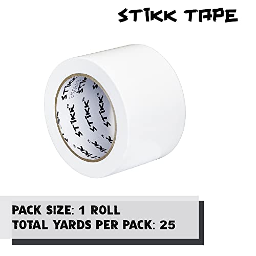 Image of STIKK Duct Tape, White, 3 inch x 25 Yards, Adhesive Tapes for Repairs, Heavy Duty Waterproof Tape for Household Projects, Commercial HVAC and Construction