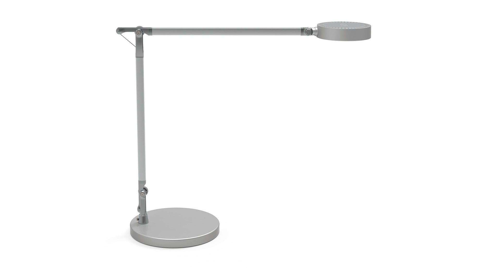 MAUL Lampada da tavolo a LED MAULGRACE COLOR VARIO, dimmerabile, per ufficio di alta qualità con braccio doppio, design lampada da scrivania con temperatura di colore 3000 – 6500 K – argento