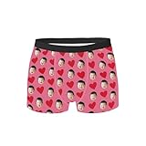 [Climbix] ボクサーパンツ メンズ カスタム 顔写真入りパンツ 彼氏や夫への面白いプレゼント 誕生日 記念品 七夕ギフト 専用ボックス カード付き オーダーメイド 七夕 (JP, アルファベット, S, ピンク)