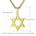 U7 Jewish Jewelry 18K Gold Plated Star of David Pendant Necklace Chain Israel Necklace for Men