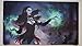 Fantasy North - Morgan - The Raven Necromancer - Zombie TCG Trading Card Game Playmat and Mouse Pad - 24 x 14 inches - Perfect for Magic MTG Commander Pokemon and Other Card Games