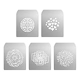 proyector de gobos df  soonpho Gobo - Juego de 5 proyectores ópticos y 5 diseños diferentes, corte láser, de acero inoxidable, construcción ligera, portátil, fotografía creativa