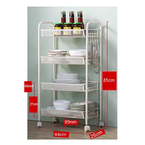 Mehrschichtige Küche Speichereinheit, Boden-rollig Lagerung Regal, Haushalts-Speicher-Rack (Farbe : A, Größe : 85cm×26cm×44cm)