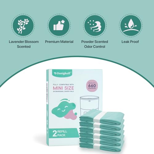 Image of Diaper Pail Refills Compatible with DEKOR MINI, 30% Extra Thick, Leak-Proof, Durable, Holds Up to 660 Diapers, Easy to Use for Baby's Diaper Disposal
